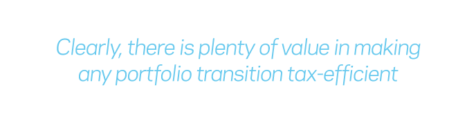 Clearly, there is plenty of value in making any portfolio transition tax-efficient